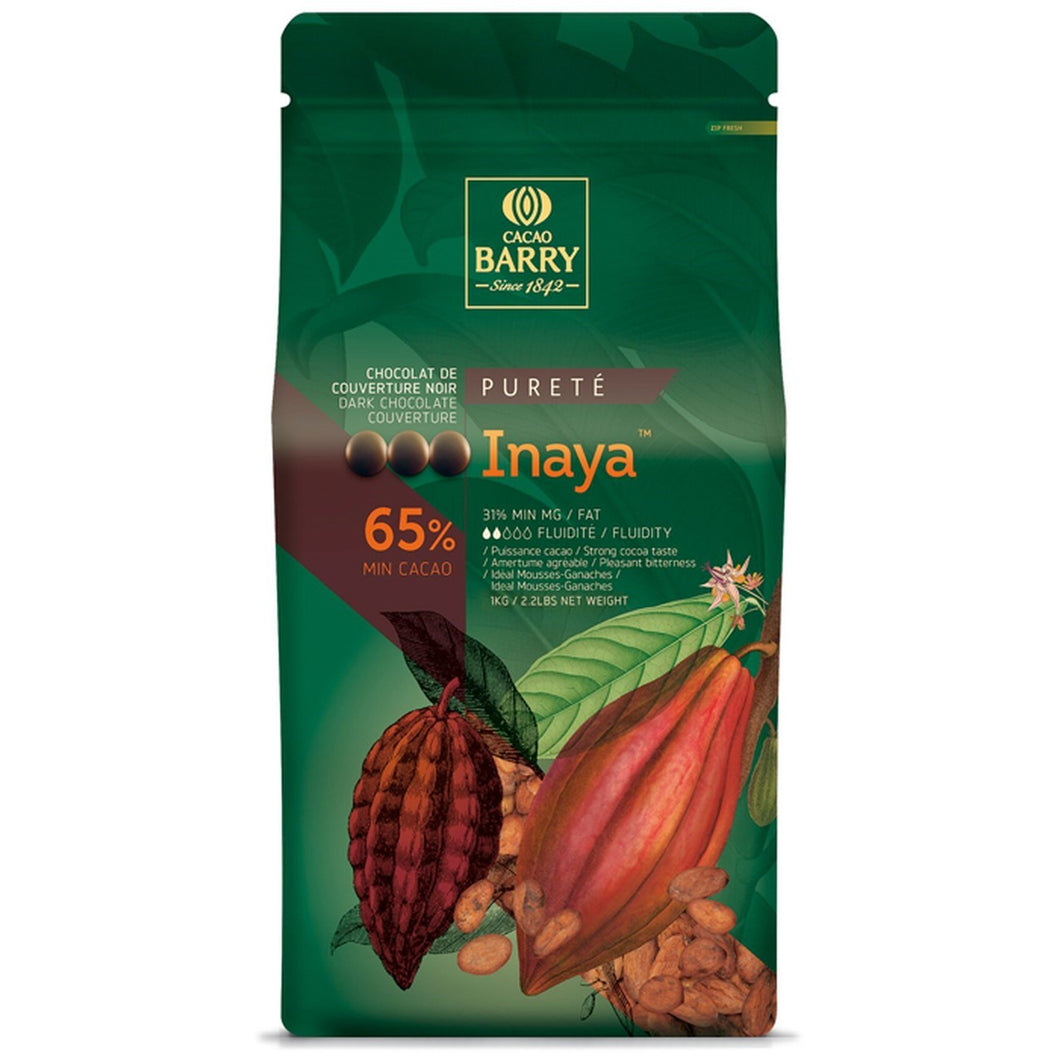 CHOCOLAT DE COUVERTURE NOIR INAYA 65% 1KG - CACAO BARRY - Fromagerie Roy
