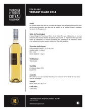 Charger l&#39;image dans la galerie, VERSANT BLANC 750 ML - COTEAU ROUGEMONT
